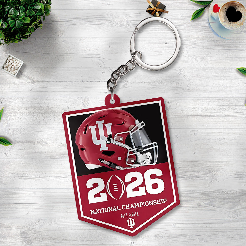 Indiana Hoosiers Football 2026 National Championship Custom Shape 2-sided Keychain – TANTN20129