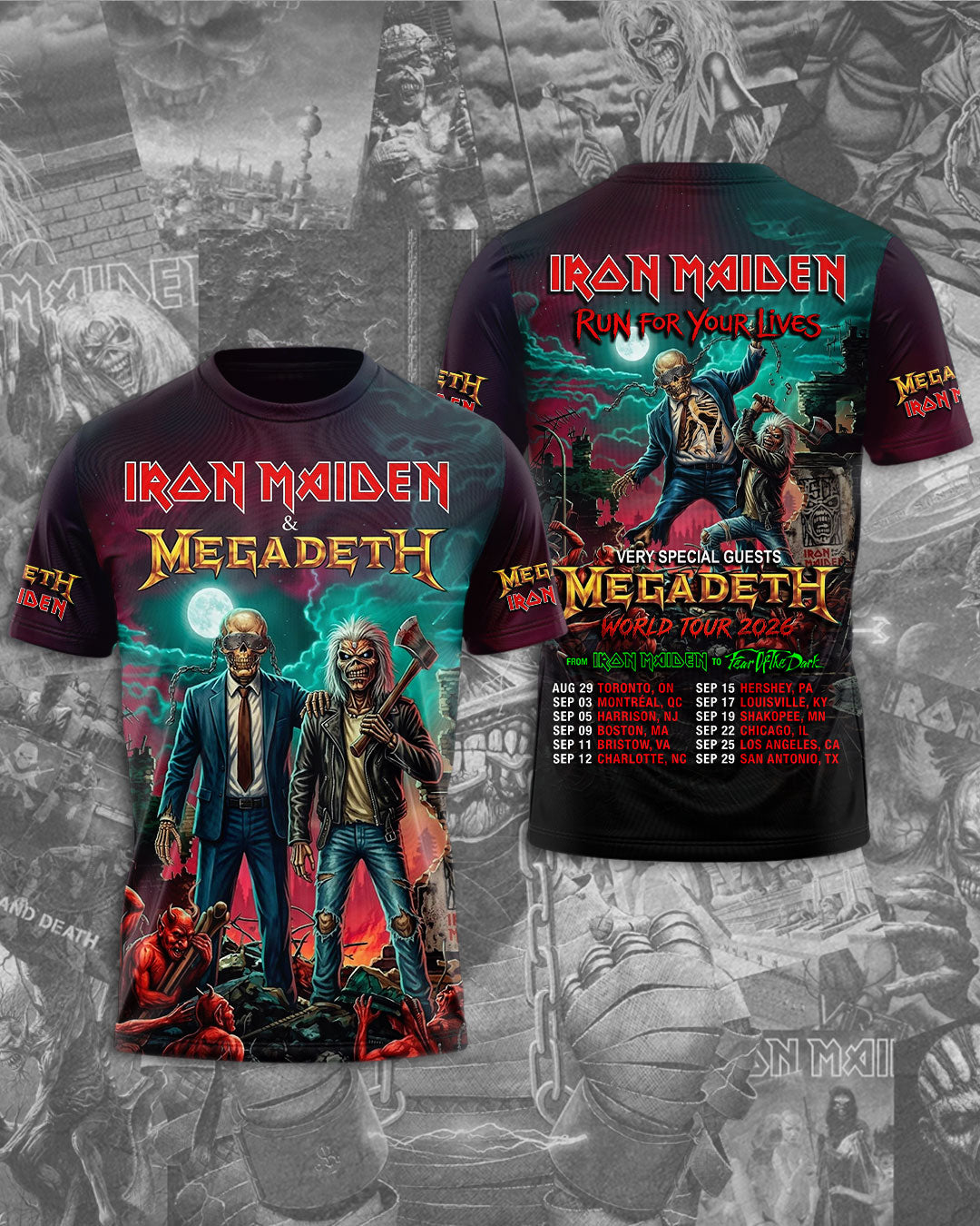 Iron Maiden x Megadeth 3D Apparel – TMTHU6785