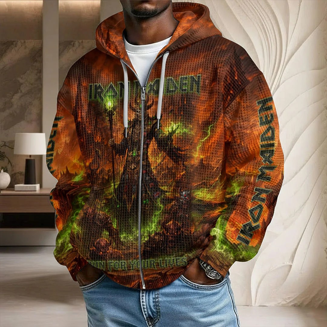Iron Maiden 2026 World Tour 3D Unisex Waffle Hoodie – TMTHU9344