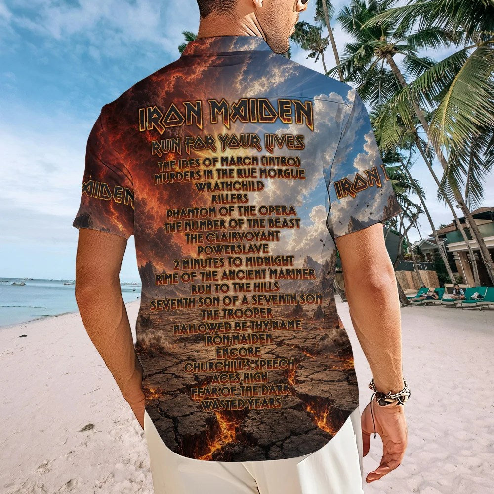 Iron Maiden 2026 World Tour Short Sleeve Button-Down Shirt – TMTHU9427