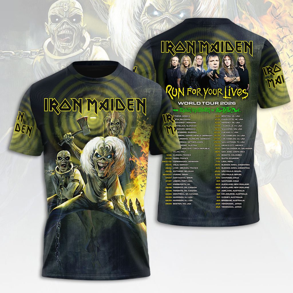 Iron Maiden 2026 World Tour 3D Apparel – HOATT16995