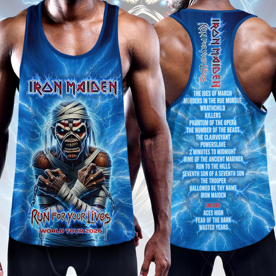 Iron Maiden 2026 World Tour Y-Back Muscle Tank Top – HOATT17614