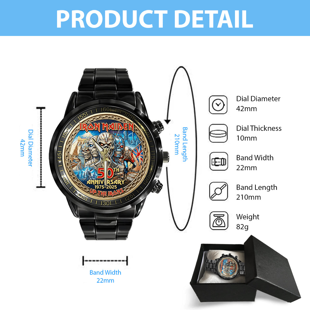 Iron Maiden 50th Anniversary Black Stainless Steel Watch – MAITM14241