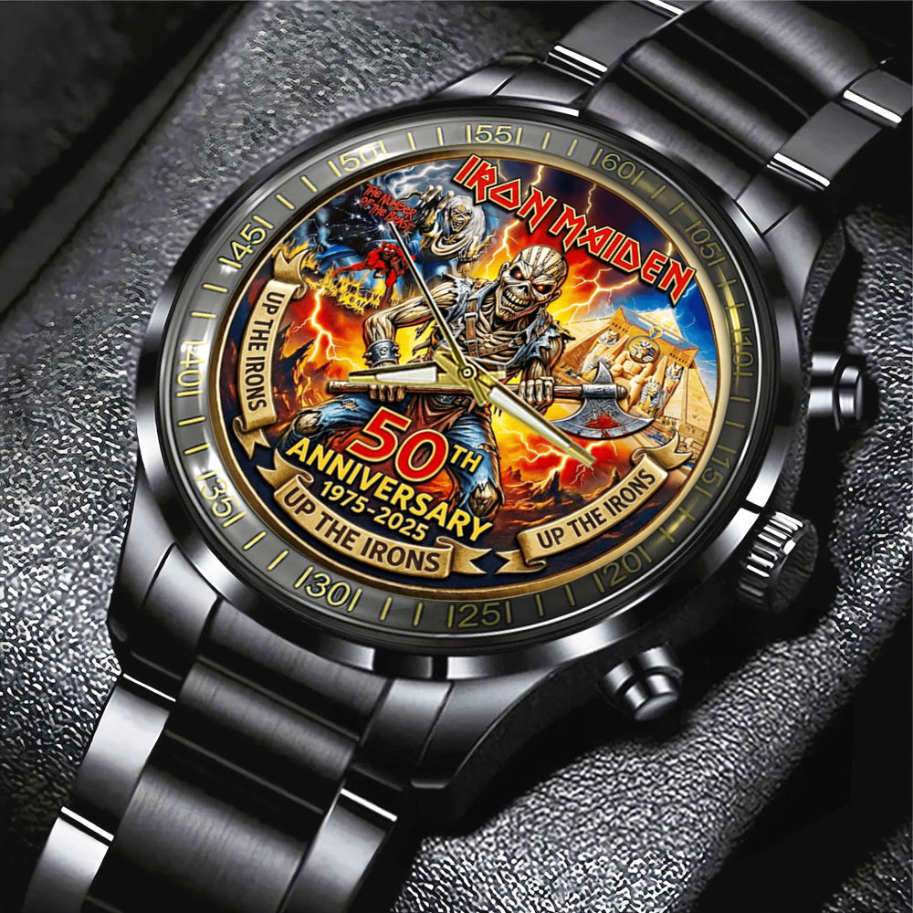 Iron Maiden 50th Anniversary Black Stainless Steel Watch – MAITM14243