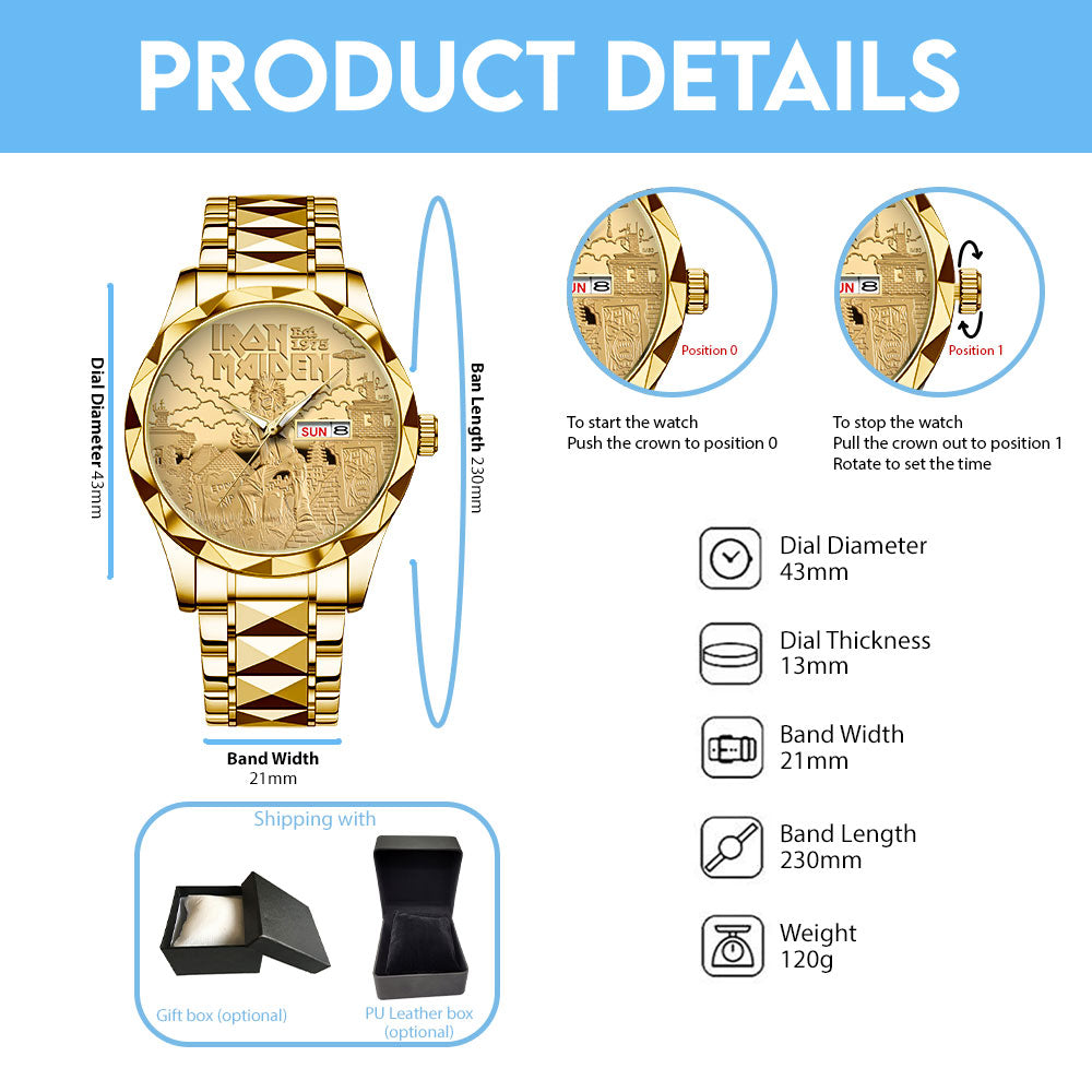 Iron Maiden Alloy Luxury Quartz Watch – TANTN 14334