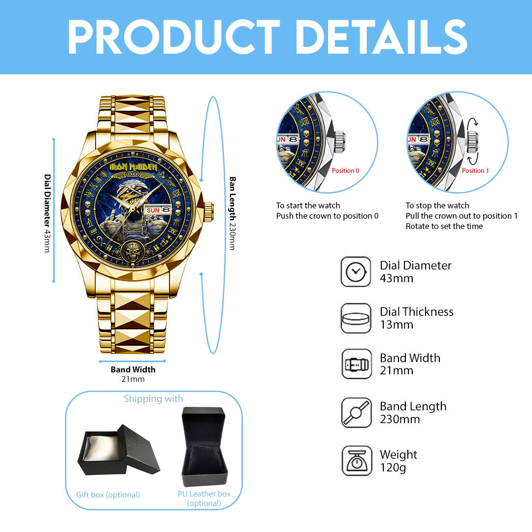 Iron Maiden Alloy Luxury Quartz Watch – VANDH5102