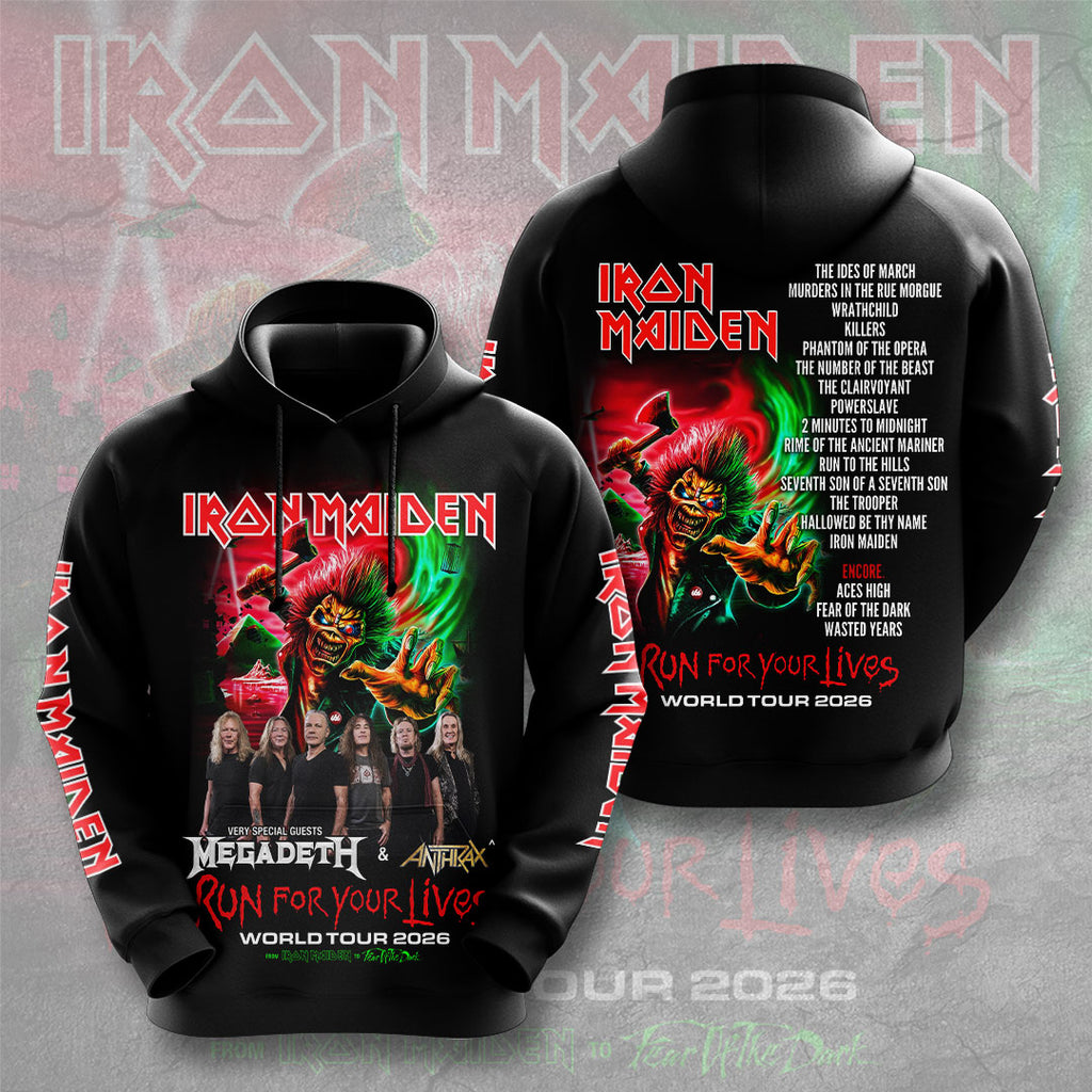 Iron Maiden Run for Your Lives 2026 3D Apparel – TMTHU2974