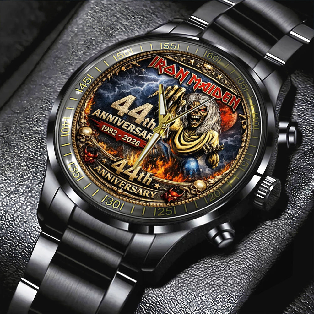 Iron Maiden The Number Of The Beast 44th Anniversary Black Stainless Steel Watch – TMTHU4934