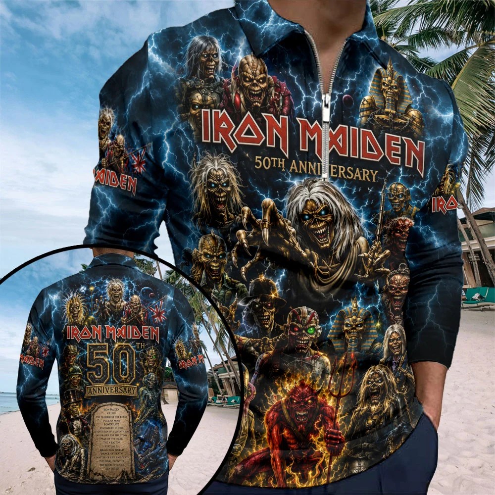 Iron Maiden Zip Polo Shirt – TMTHU8941