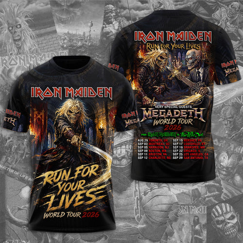 Iron Maiden x Megadeth 2026 World Tour 3D Apparel – TMTHU7577