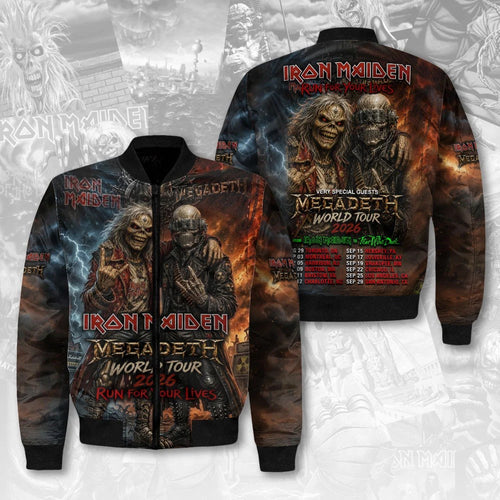 Iron Maiden x Megadeth 2026 World Tour 3D Bomber Jacket – TMTHU9521