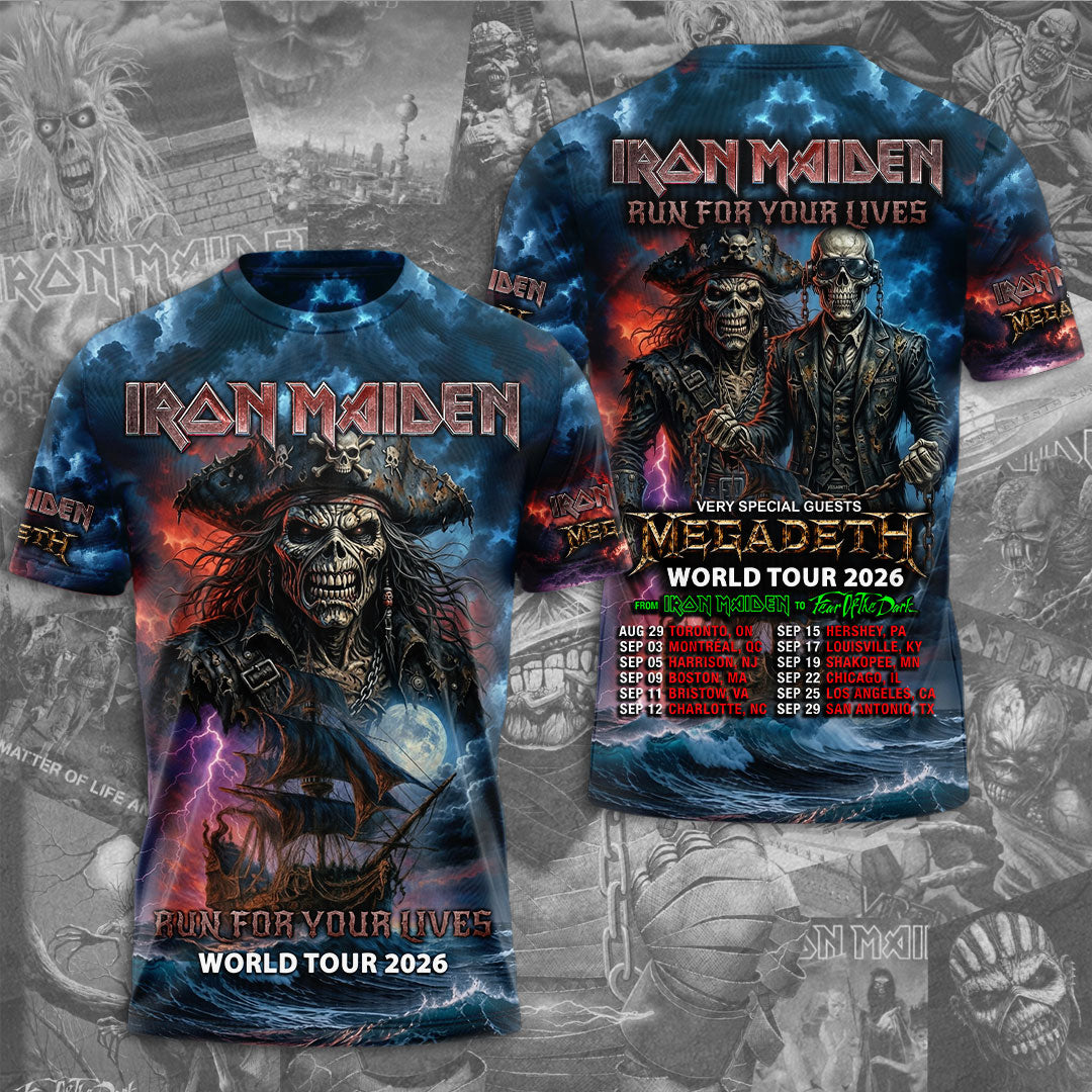 Iron Maiden 2026 World Tour 3D Apparel – TMTHU7388