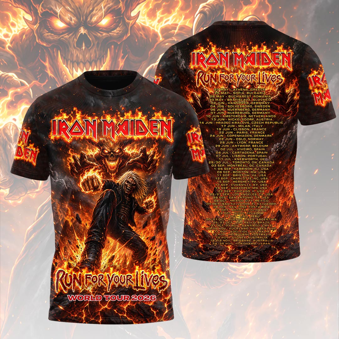 Iron Maiden 2026 World Tour 3D Apparel – HOATT20227