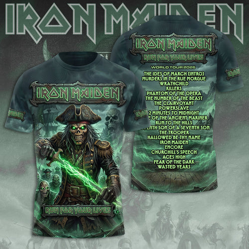 Iron Maiden World Tour 2026 3D Apparel – TMTHU7897