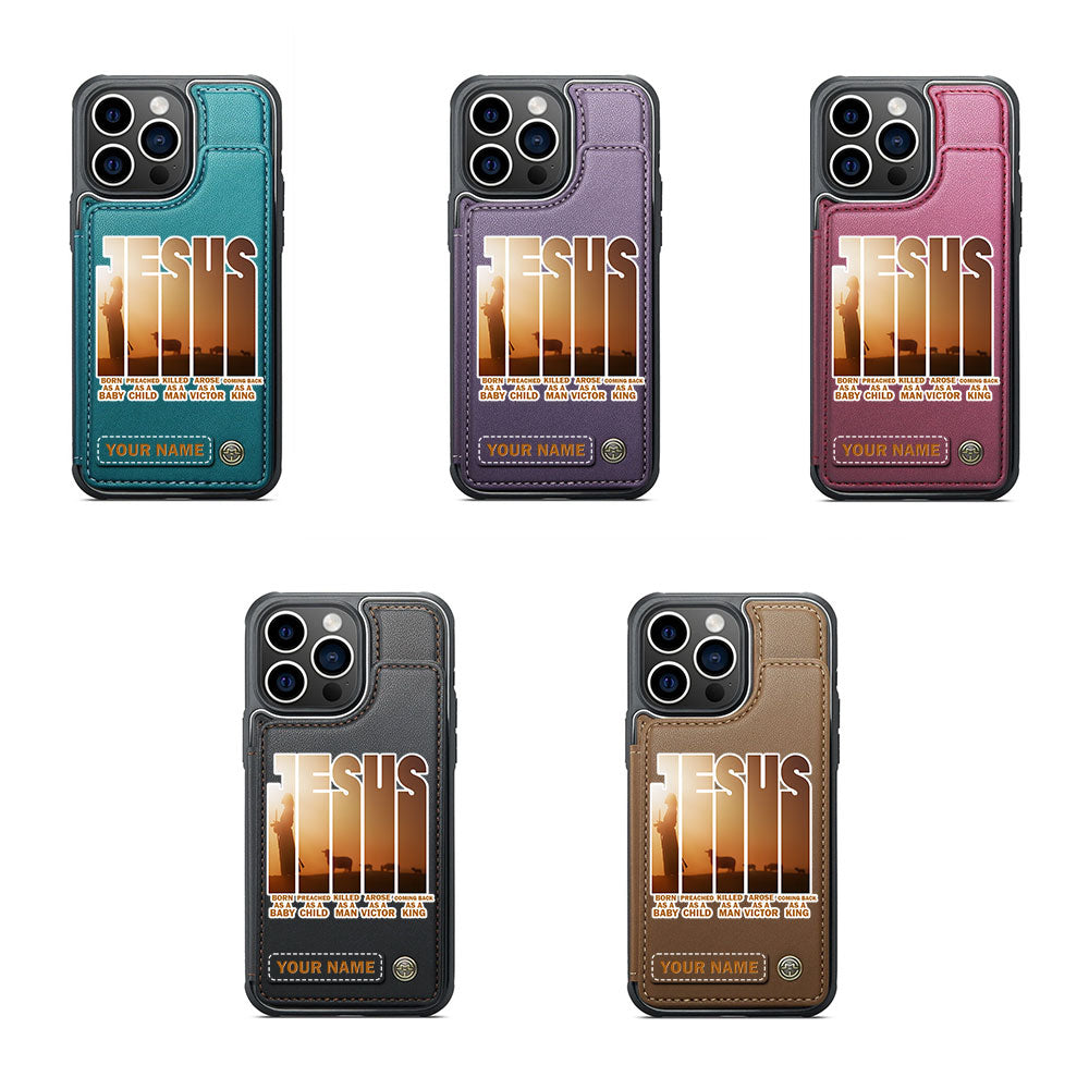 Personalized Christian Leather Wallet Phone Case – TMTHU326