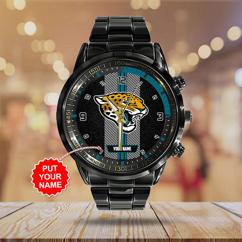 Personalized Jacksonville Jaguars Black Stainless Steel Watch – TANTN16018