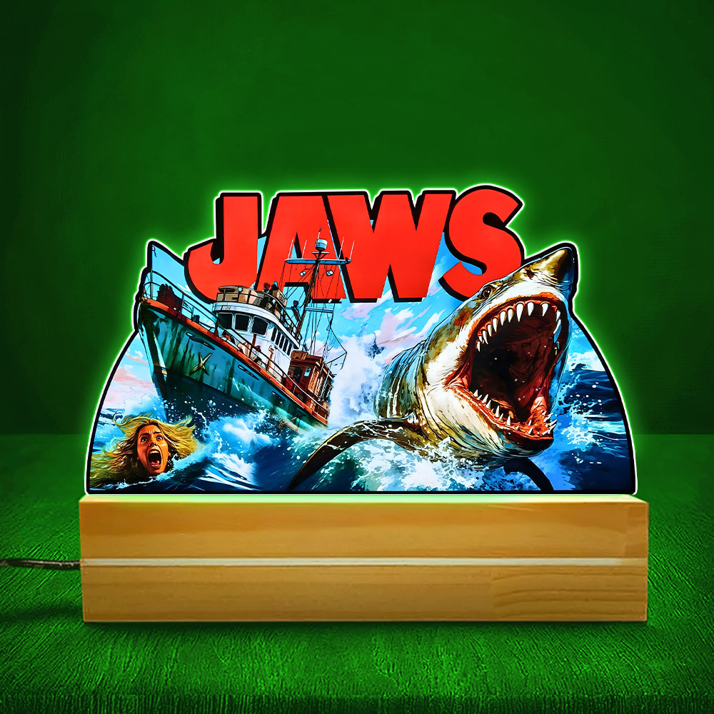 Jaws Led Light with Wooden Base (7 Colors) – MAITM 11578