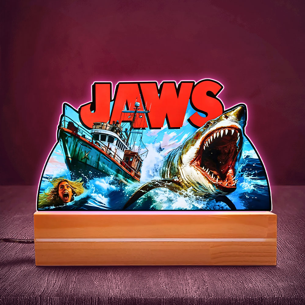 Jaws Led Light with Wooden Base (7 Colors) – MAITM 11578