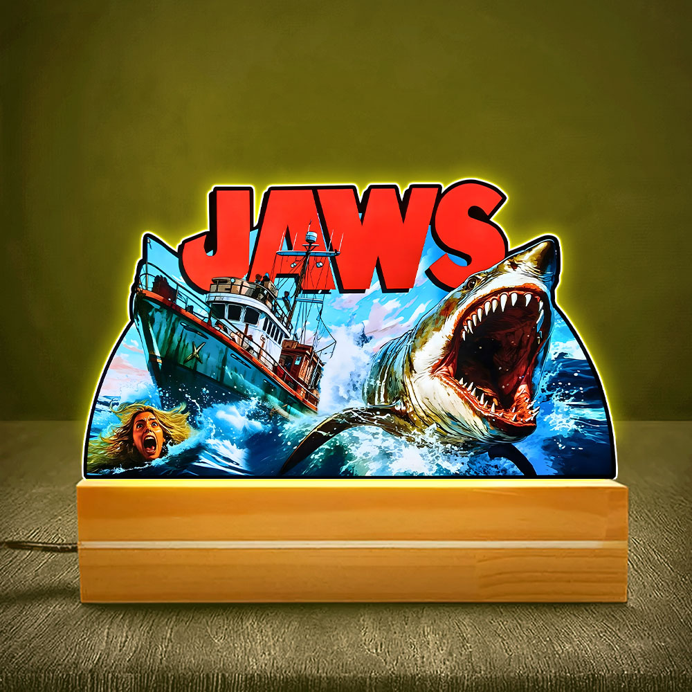 Jaws Led Light with Wooden Base (7 Colors) – MAITM 11578