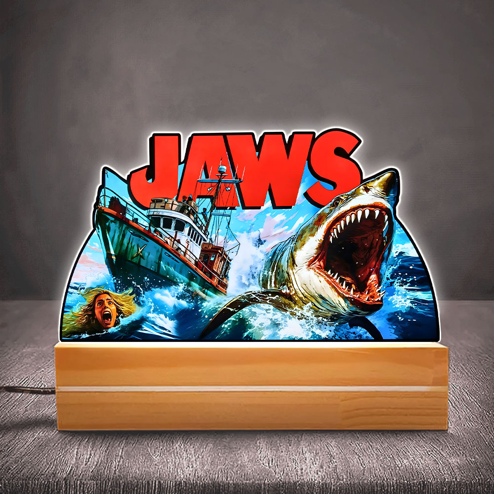 Jaws Led Light with Wooden Base (7 Colors) – MAITM 11578