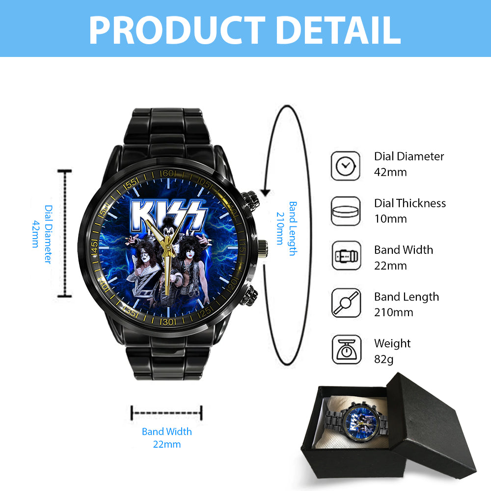 KISS Black Stainless Steel Watch – GNE 658