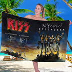 KISS Destroyer 50th Anniversary 2026 Rectangle Beach Towel – TMTHU4476