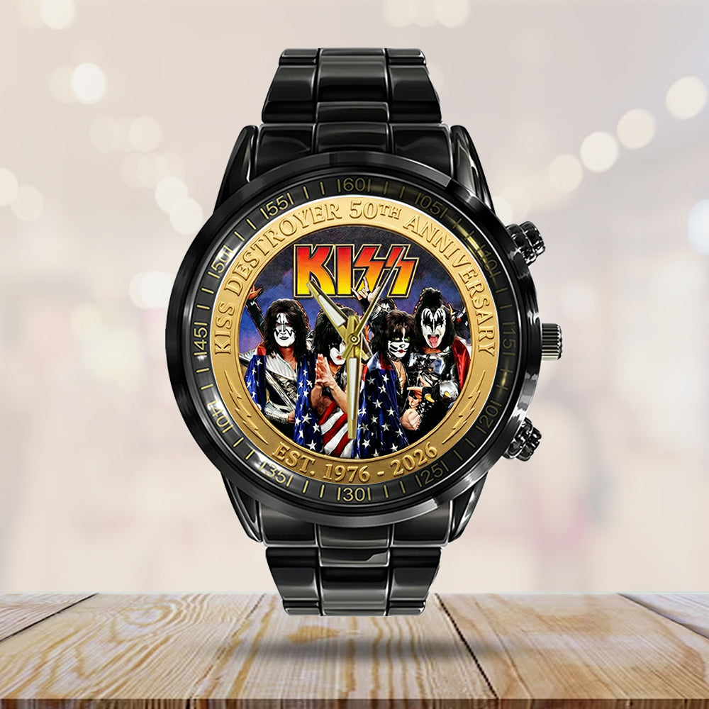 KISS Destroyer 50th Anniversary 2026 Black Stainless Steel Watch – TMTHU5236