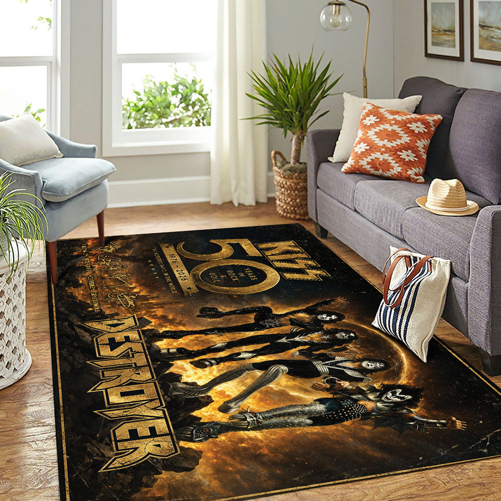 KISS Destroyer 50th Anniversary Rectangular Rug – TMTHU7346
