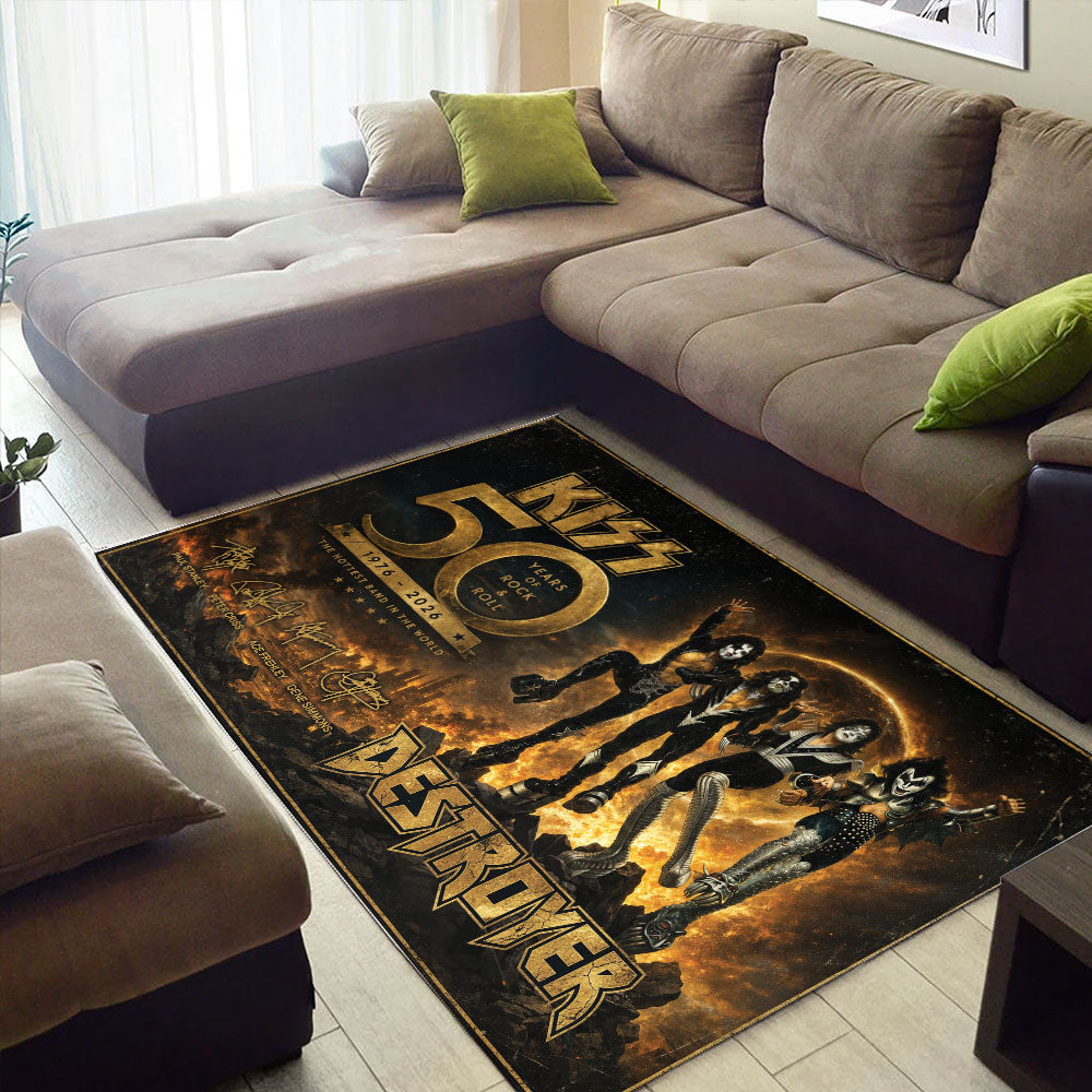 KISS Destroyer 50th Anniversary Rectangular Rug – TMTHU7346