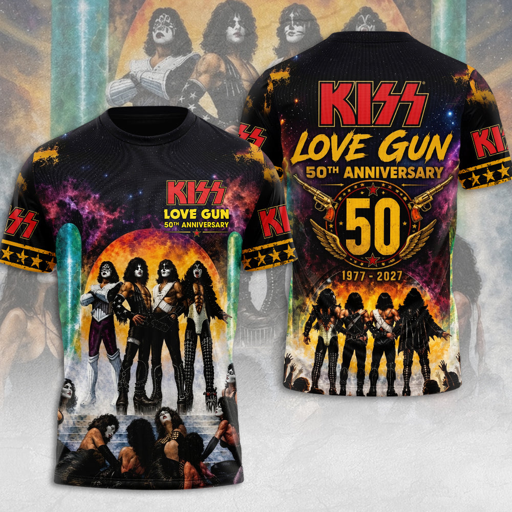 KISS Lovegun 50th Anniversary 3D Apparel – TMTHU7834