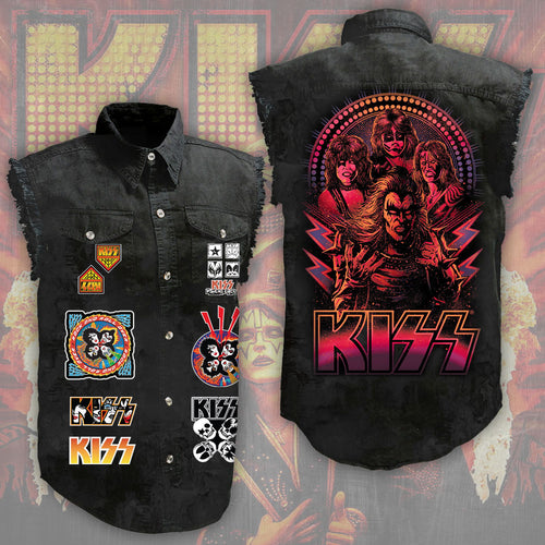 KISS 3D Lightweight Sleeveless Denim Shirt – NGHIAVT 0790