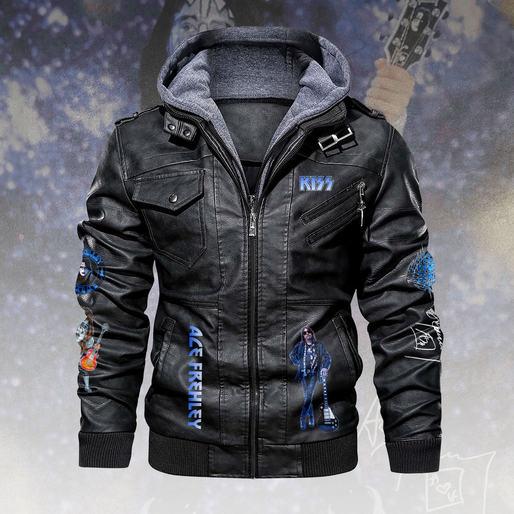 KISS x Ace Frehley 2D Leather Hooded Jacket – HOATT14037