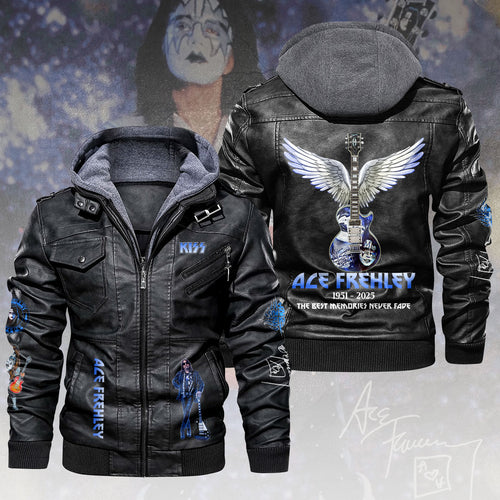 KISS x Ace Frehley 2D Leather Hooded Jacket – HOATT14037