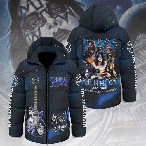 KISS x Ace Frehley Thickened Down Hooded Jacket – HOATT14208