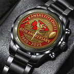 Kansas City Chiefs 65th Anniversary 2025 Black Stainless Steel Watch – TANTN16503