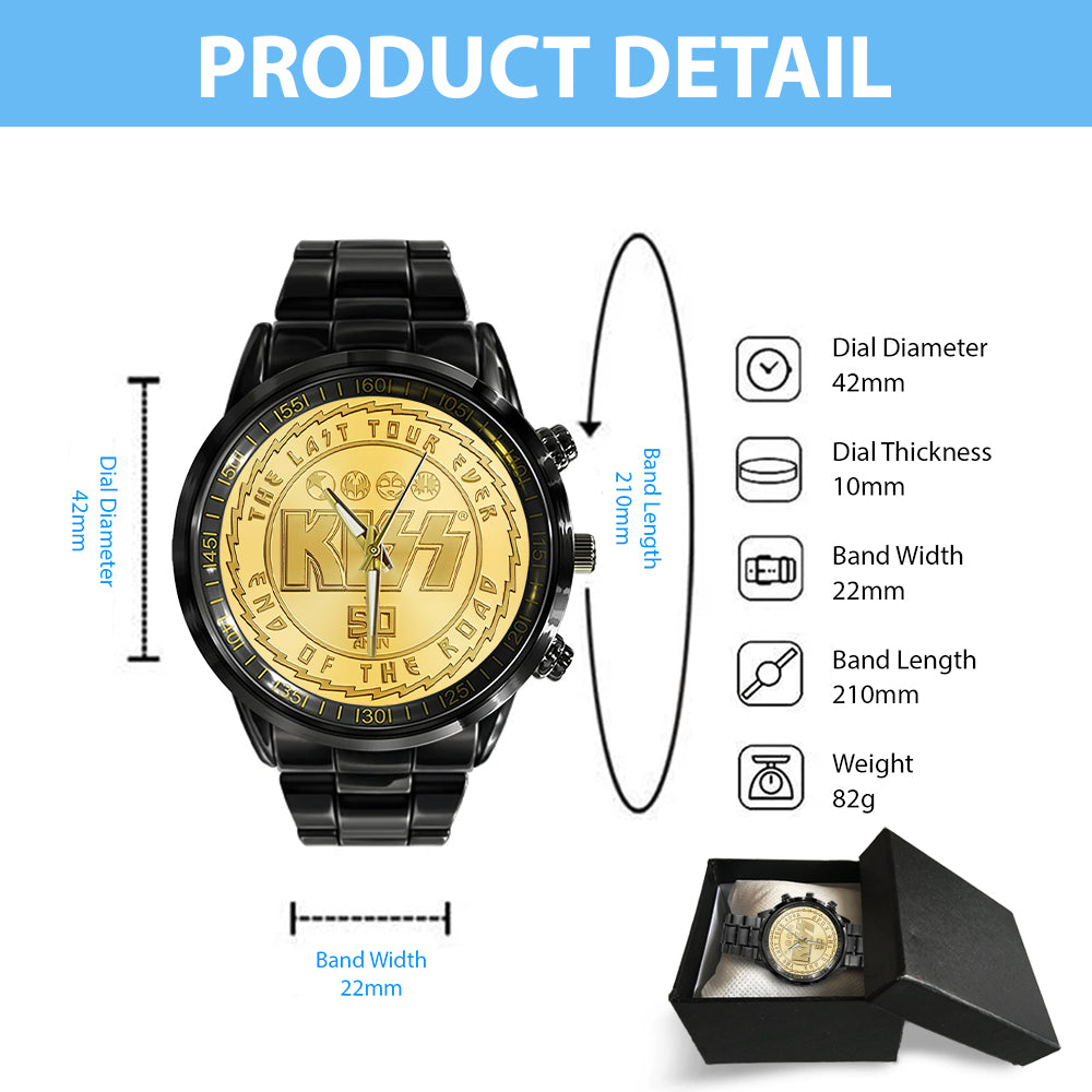 KISS Black Stainless Steel Watch – TANTN 6111