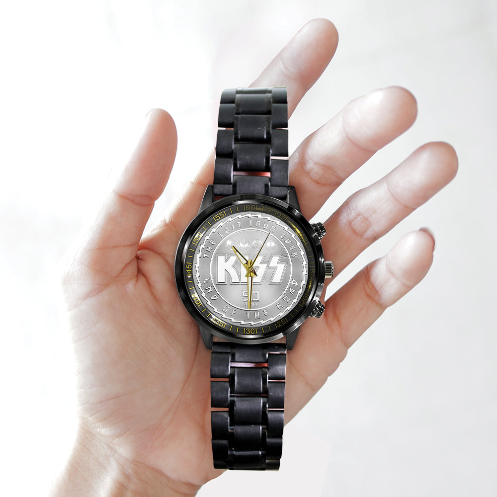 KISS Black Stainless Steel Watch – TANTN 6112