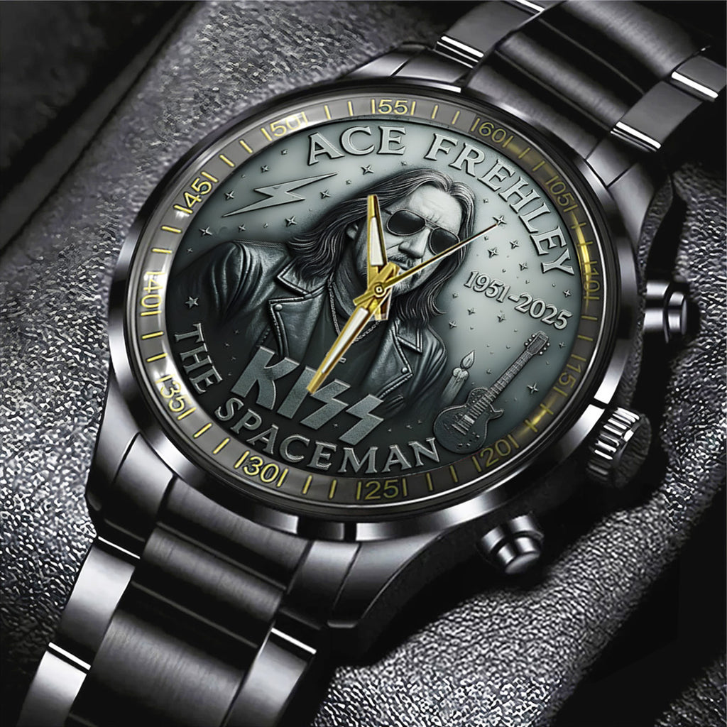 KISS x Ace Frehley Black Stainless Steel Watch – TANTN17691