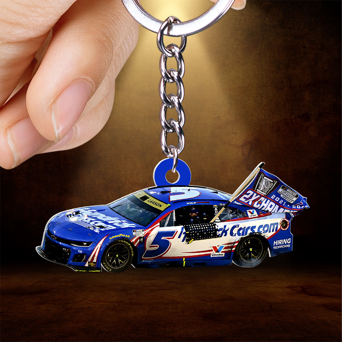 Kyle Larson 2025 NASCAR Cup Series Champion Custom Shape 2-sided Keychain – HOATT14460