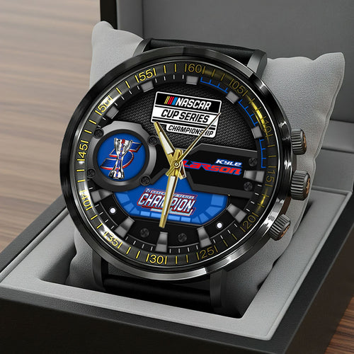 Kyle Larson 2025 NASCAR Cup Series Champion Black Stainless Steel Watch – HOATT14408