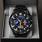 Kyle Larson 2025 NASCAR Cup Series Champion Black Stainless Steel Watch – HOATT14409