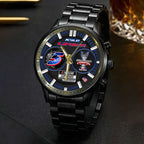 Kyle Larson 2025 NASCAR Cup Series Champion Black Stainless Steel Watch – HOATT14409
