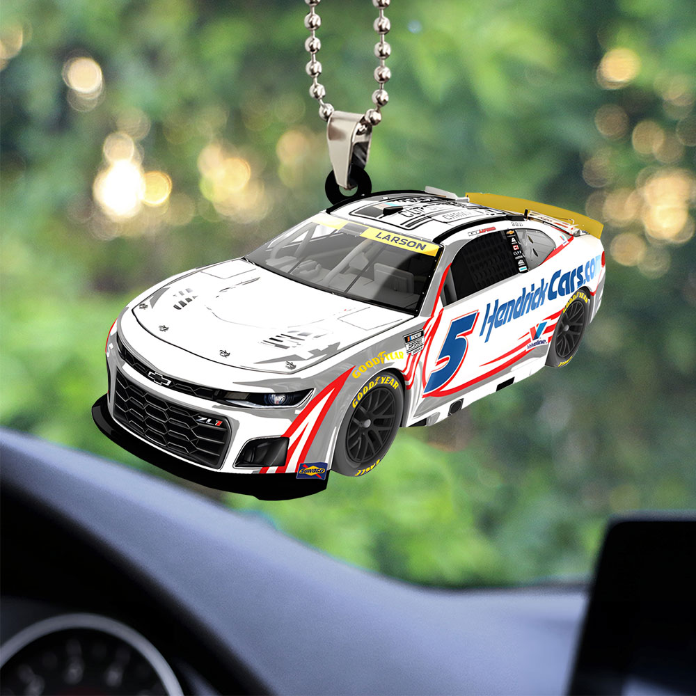 Kyle Larson 2025 NASCAR Cup Series Champion Custom shape 2-sided Acrylic Car Ornament – TANTN18546