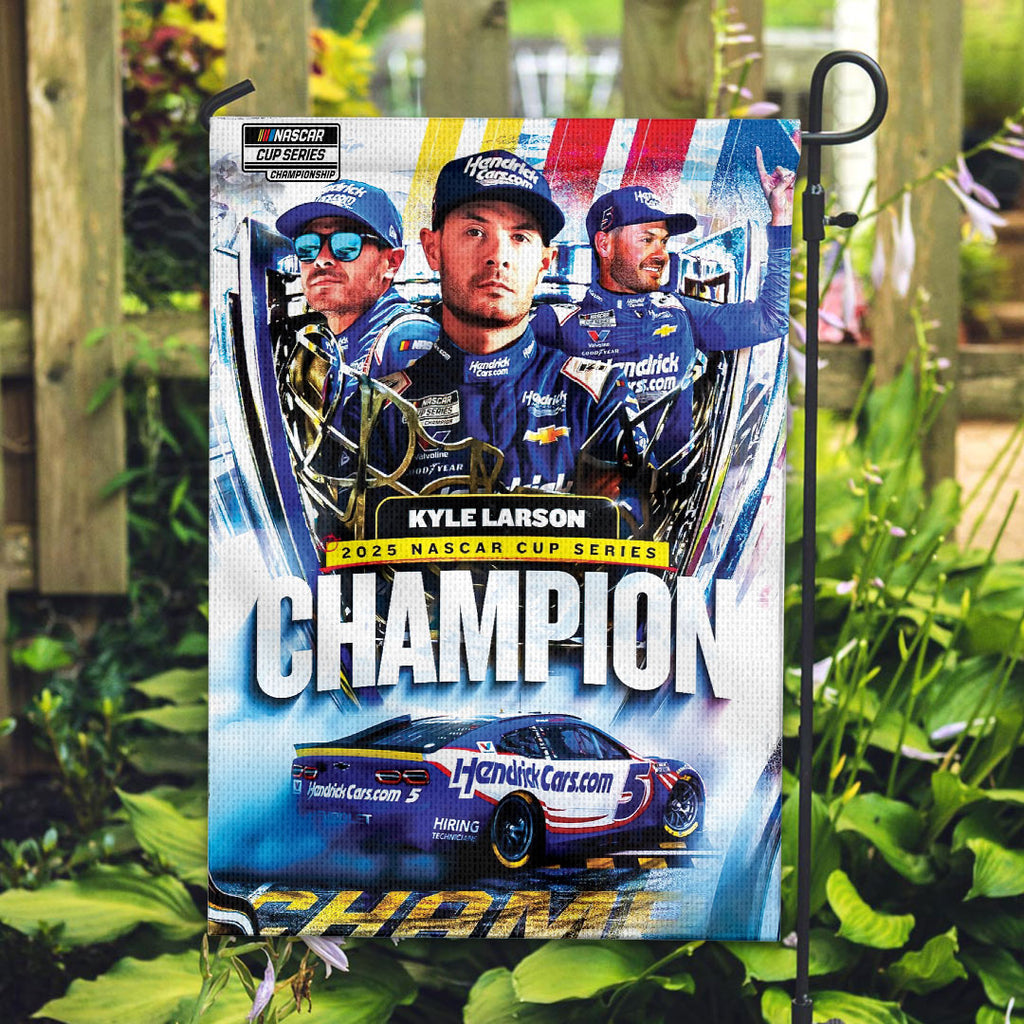 Kyle Larson 2025 NASCAR Cup Series Champion Double-side Garden Flag – HOATT14506