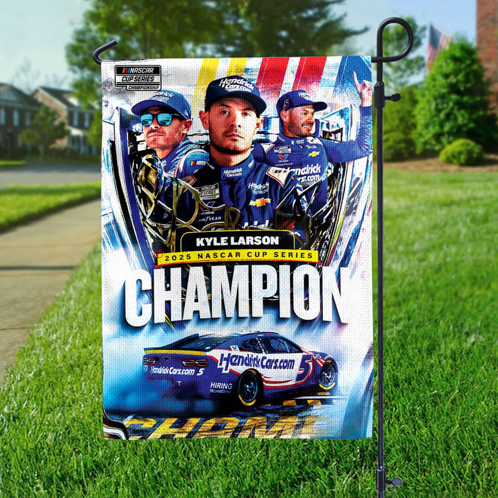 Kyle Larson 2025 NASCAR Cup Series Champion Double-side Garden Flag – HOATT14506