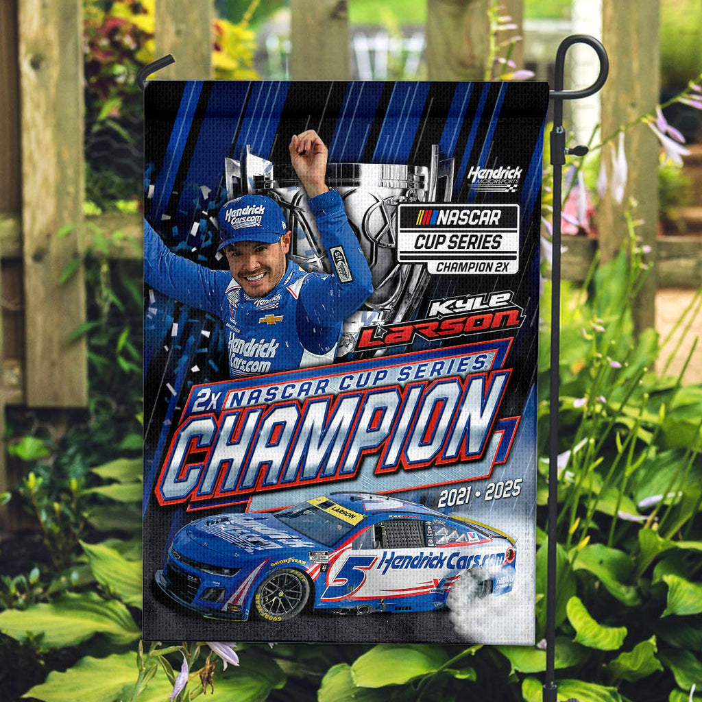 Kyle Larson 2025 NASCAR Cup Series Champion Double-side Garden Flag – HOATT14507