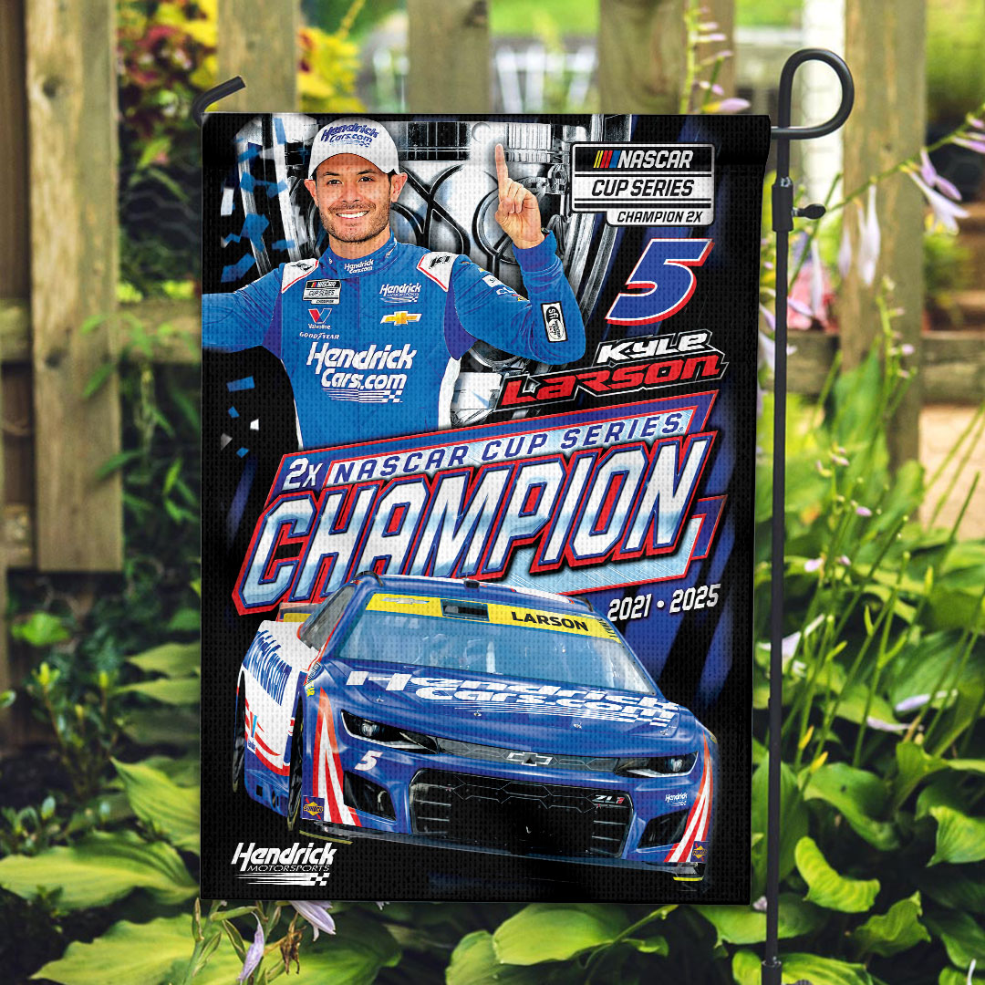 Kyle Larson 2025 NASCAR Cup Series Champion Double-side Garden Flag – HOATT14544