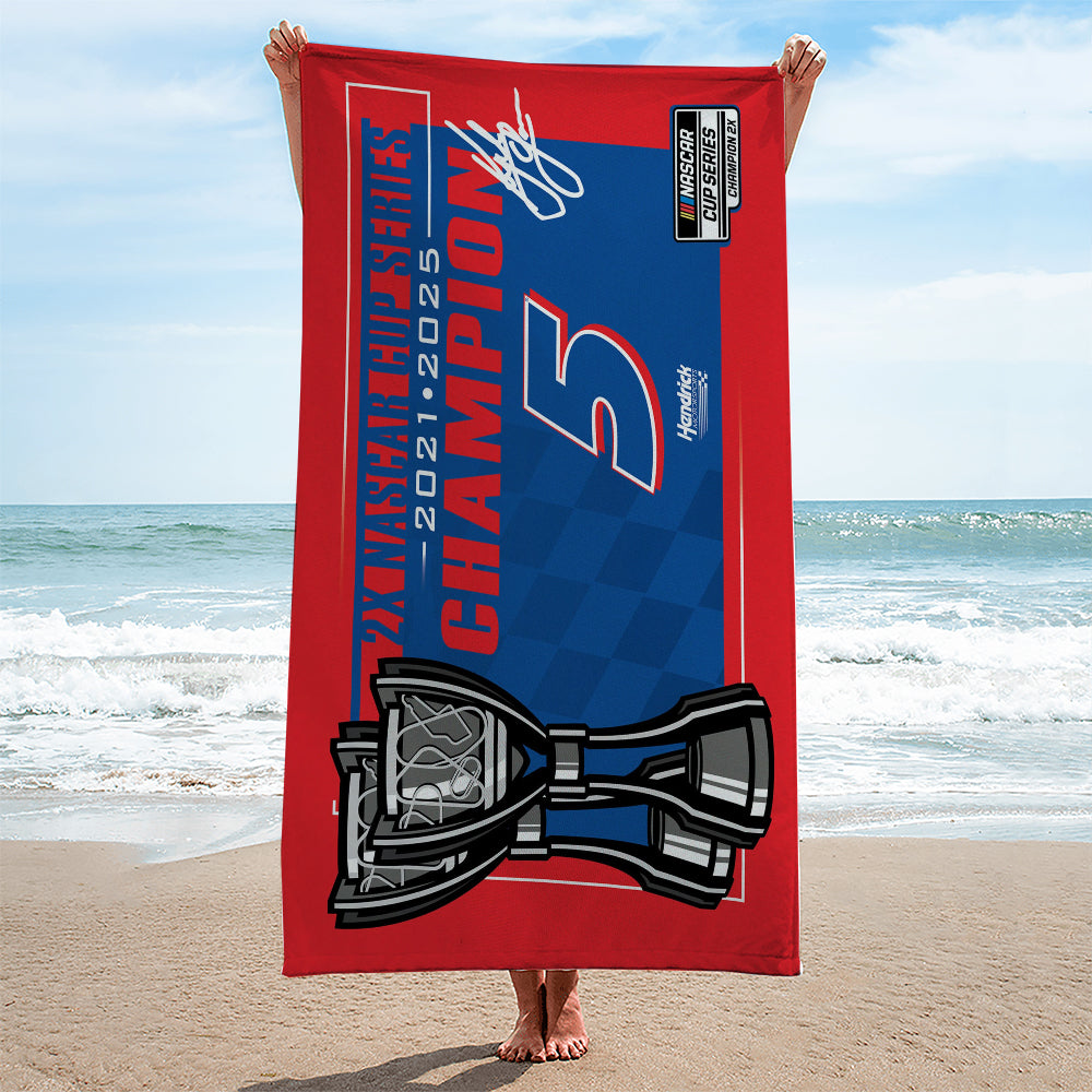 Kyle Larson 2025 NASCAR Cup Series Champion Rectangle Beach Towel – MAITM13730