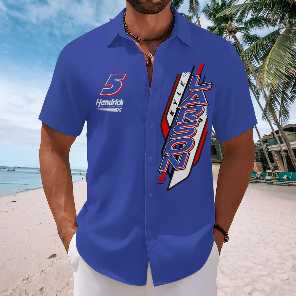 Kyle Larson 2025 NASCAR Cup Series Champion Short Sleeve Button-Down Shirt – MAITM13698