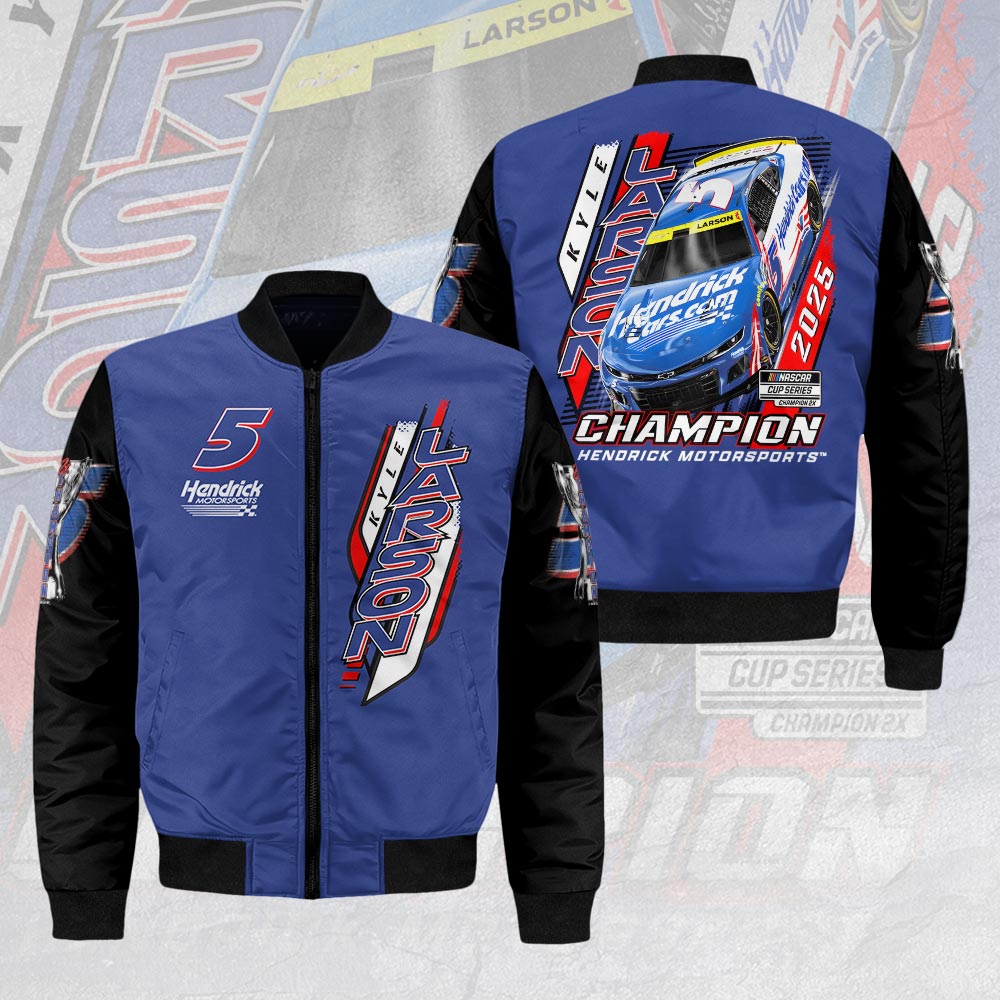 Kyle Larson 2025 NASCAR Cup Series Champion 3D Bomber Jacket – HOATT14315